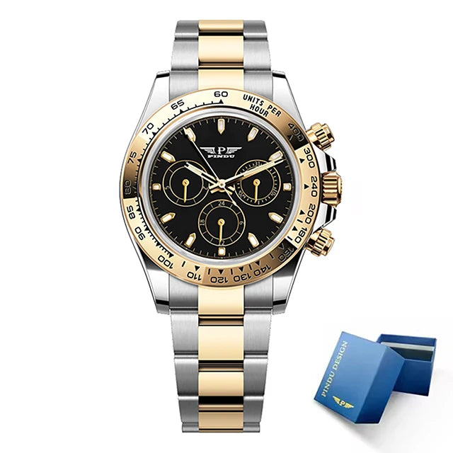 PINDU High-end Fashion Luminous Watch Date Calendar Multi-dial Personalized Design Fully Automatic Mechanical Waterproof Watch