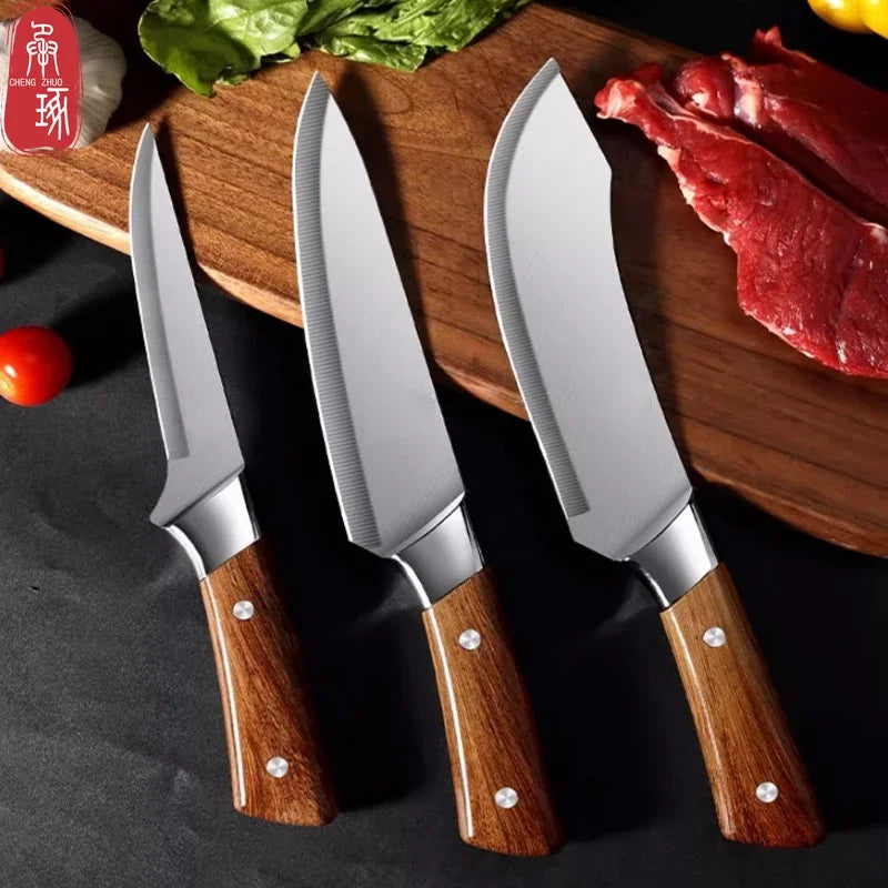 Stainless Steel Kitchen Knife Set Meat Cutting Knife Butcher's Pig Killing Knife Professional Boning Knife Kitchen Accessories