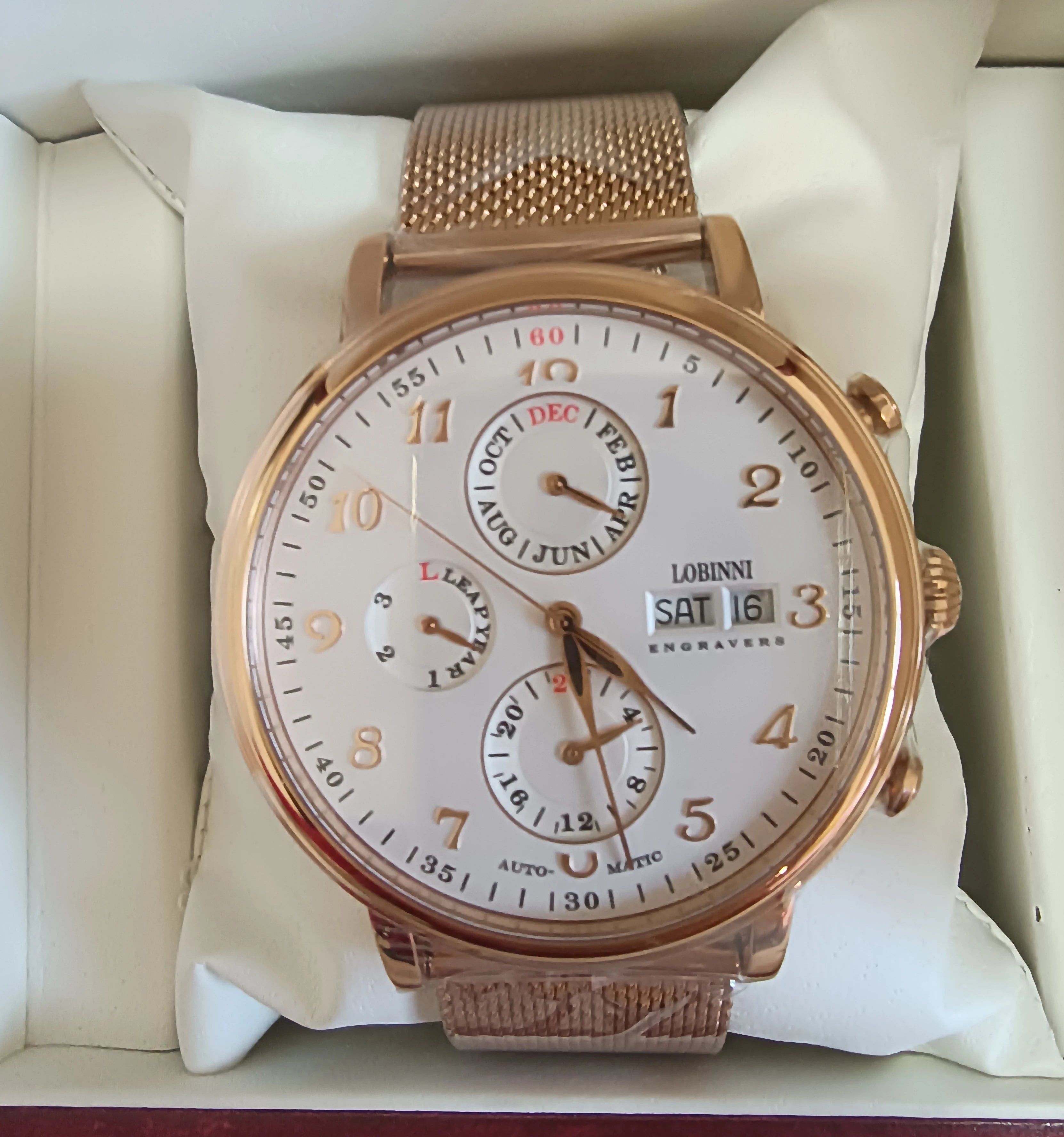 Men's Watches Switzerland LOBINNI Luxury Brand Perpetual Calendar Multi-function Seagull Automatic Mechanical Sapphire L13019-6