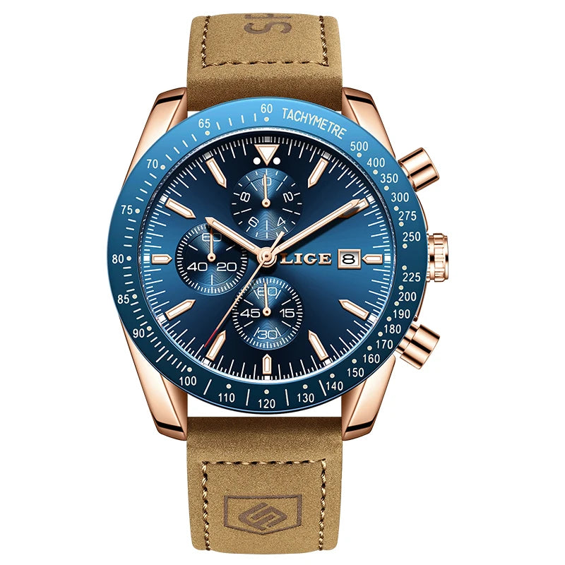 LIGE Sovereign 2025 - Elite Business Steel Quartz Timepiece