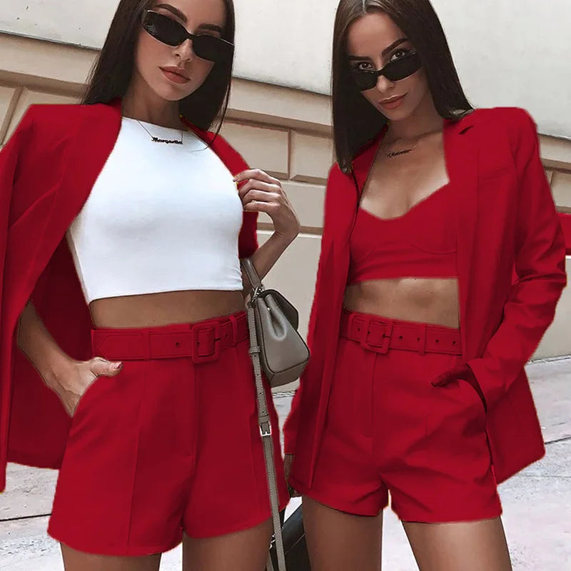 Suit Coat Women's Spring 2023 Women's Fashion Set Cross border Small Suit Belt in Europe and America