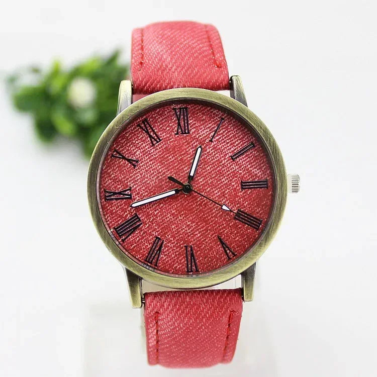 New Fashion Men Casual Quartz Watch Women Jean Fabric Leather Strap Dress Watches Relogio Feminino Ladies Wristwatch Hot Clock