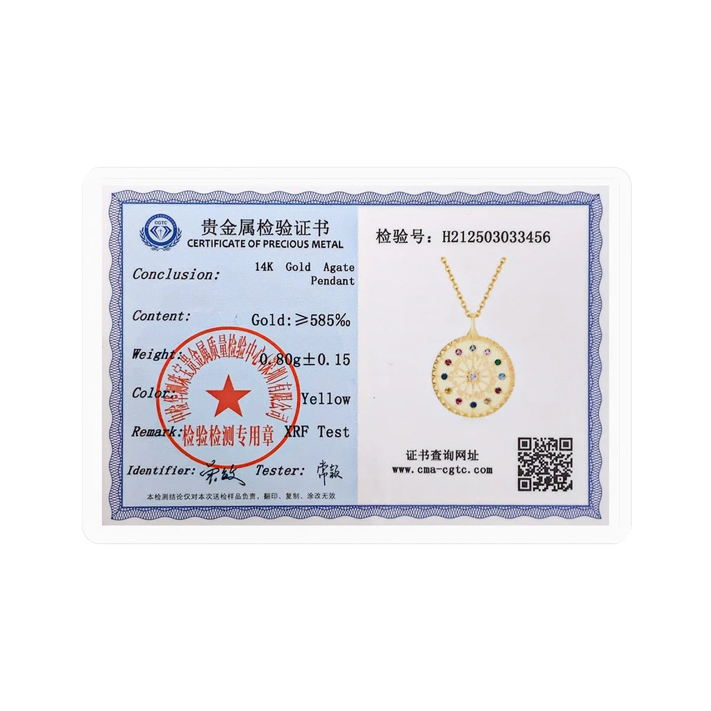 14K Gold Wheel of Fortune Zodiac Amulet