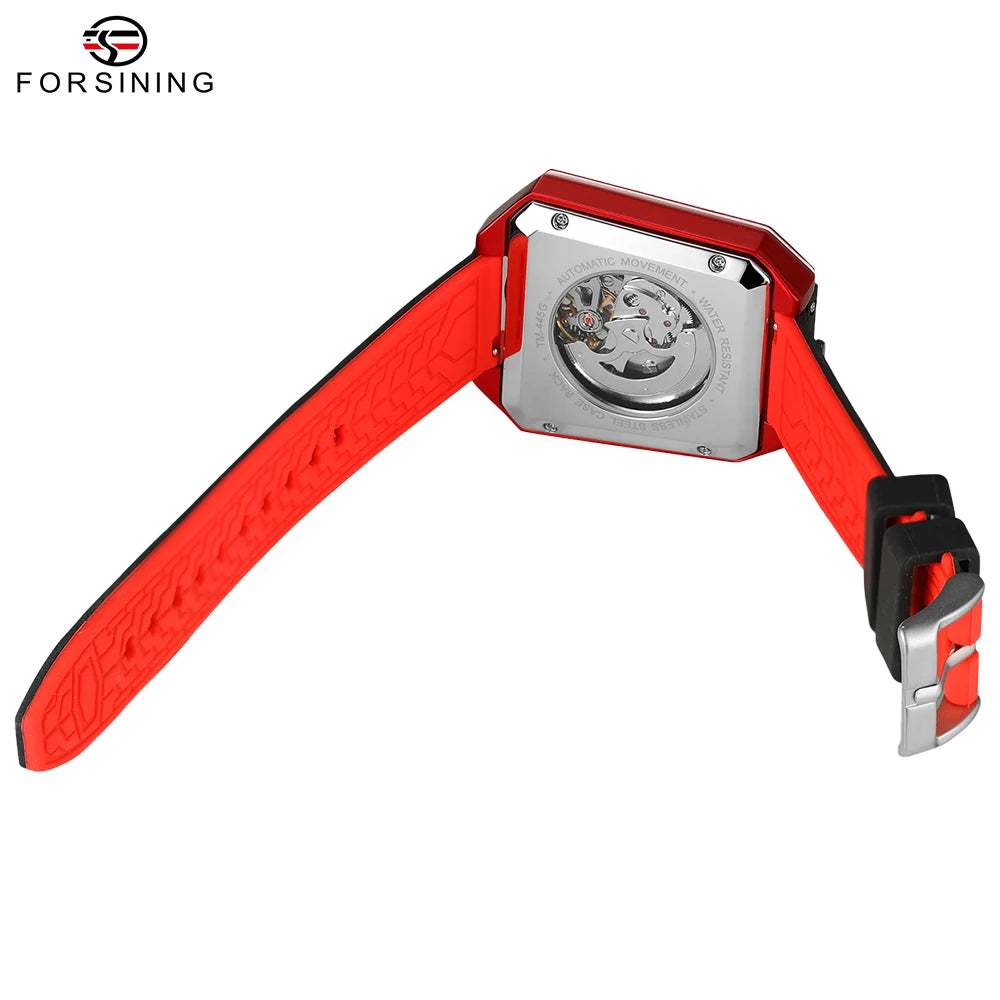 Spider Skeleton Outdoor Watch - Shield Case Automatic Mechanical with Silicone Strap