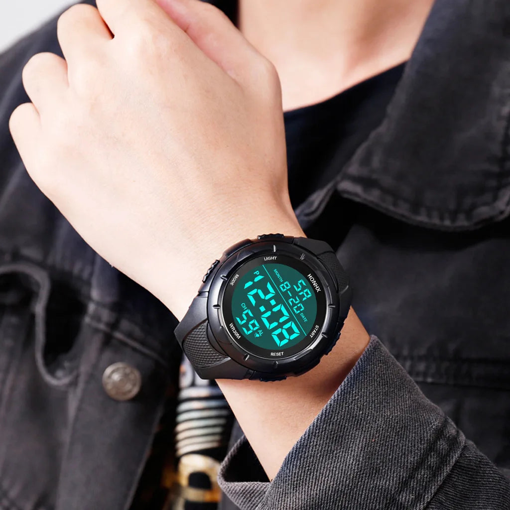 Sports Watch for Men Kid Student Teen Large dial Outdoor Sport Men Watch Multifunction digital Wristwatch Waterproof Alarm Clock