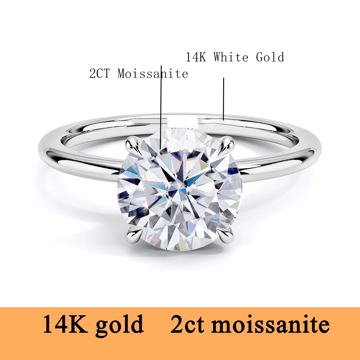 14K Gold Moissanite Women's Ring