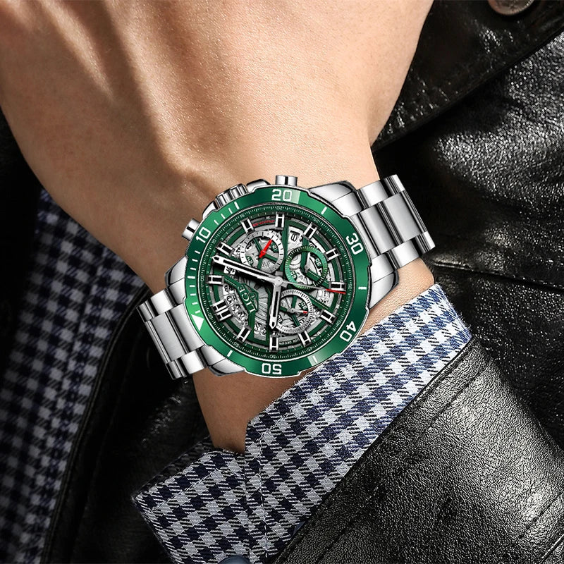 LIGE 2024 Fashion Watches Men Top Brand Business Luxury Mens Watch Sport Waterproof Chronograph Quartz Wristwatches Reloj Hombre