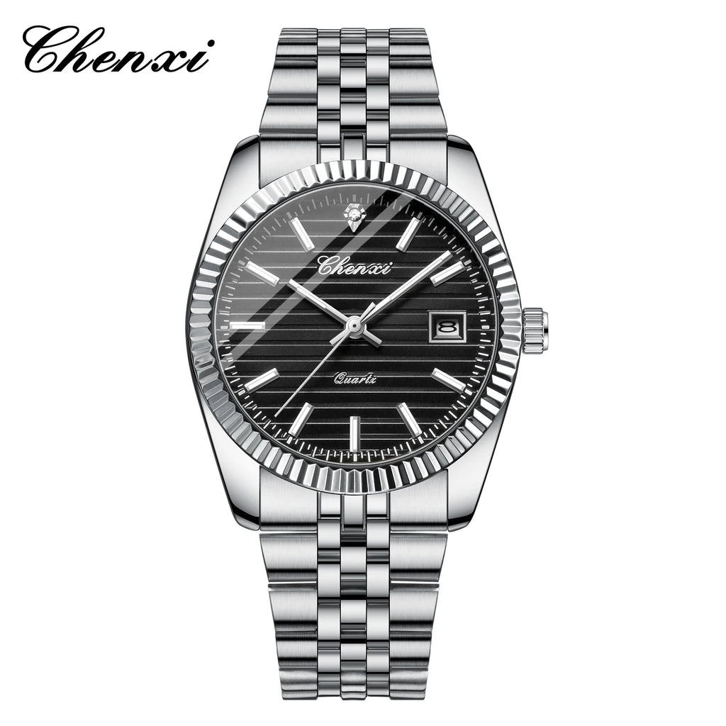 Luminous Date Watch - Waterproof Luxury Stainless Steel Casual Quartz
