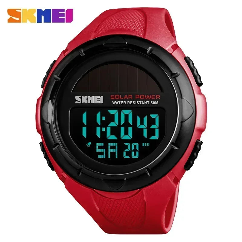 SKMEI 1405 Solar For Power Enviormentally Alarm Male Clock reloj hombre Men Luminous Watches  Sport Digital Mens Wristwatches