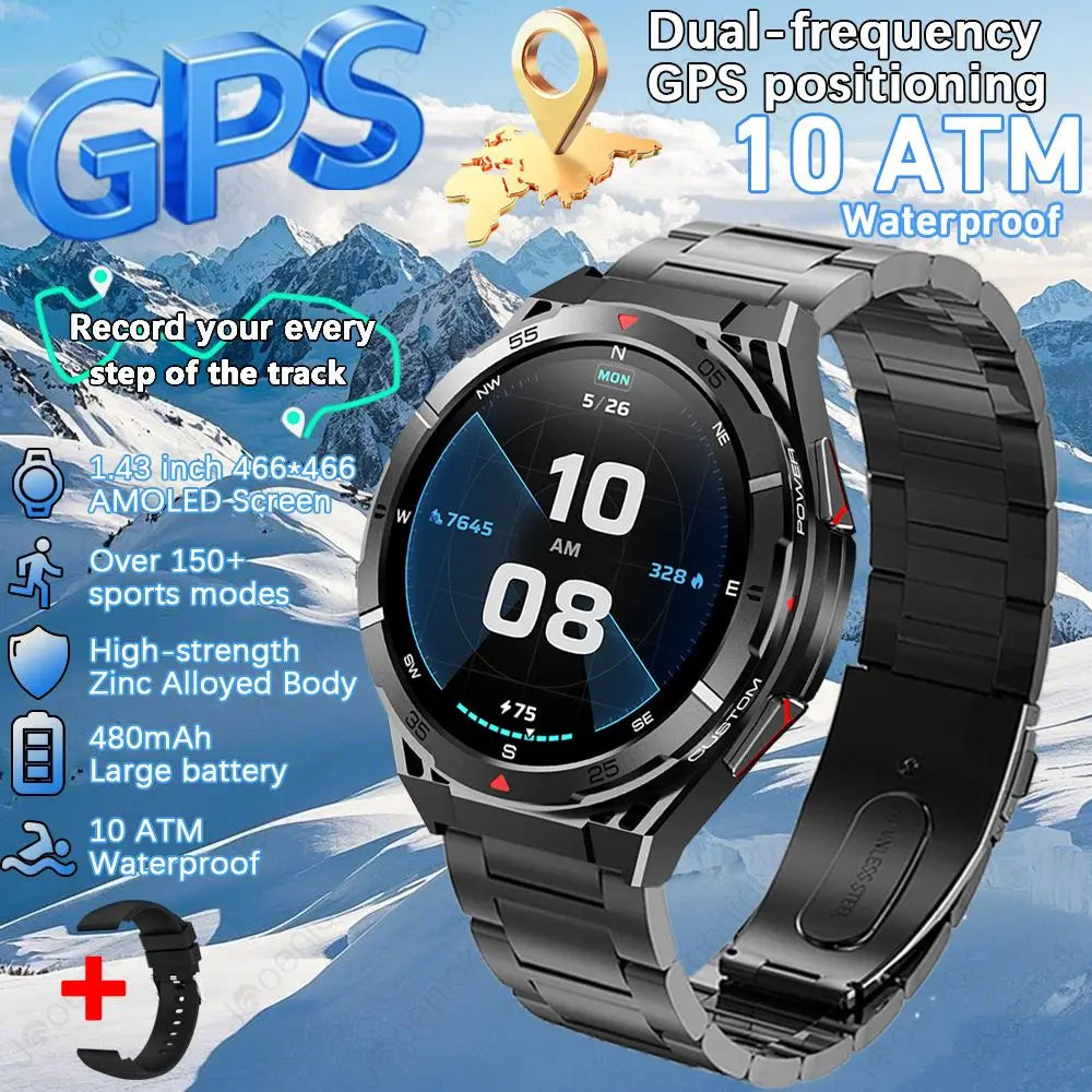 For HUAWEI Dual-Band satellite GPS Sports Smartwatch 1.43'' AMOLED Screen Compass BT 10ATM Waterproof SWIM SmartBracele 2025 New