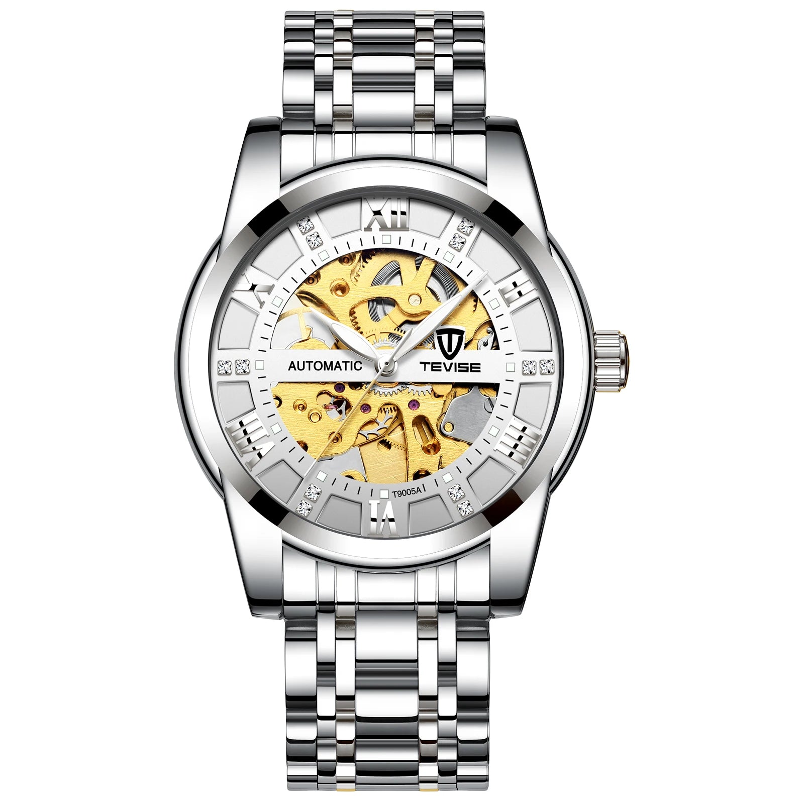TEVISE Skeleton Watch Men Watch Automatic Mechanical Watch Fashion Luxury Watch Stainless Steel Luminous Watch Waterproof