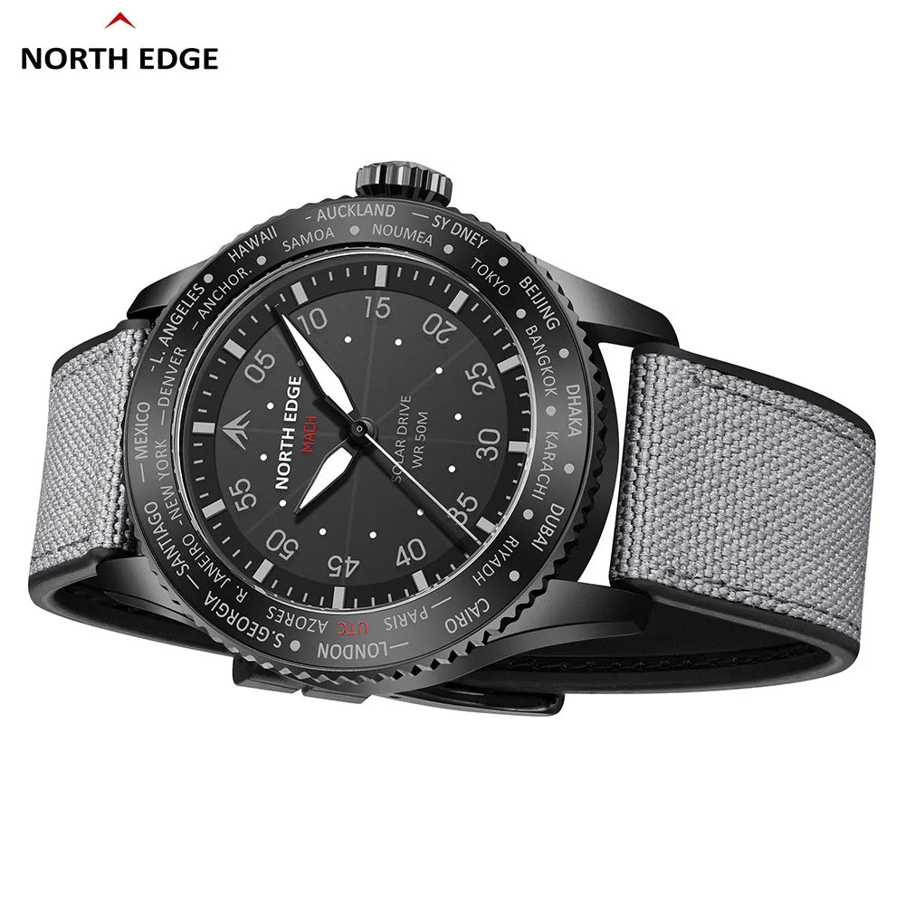Outdoor Sports Electronic Watch Pointer Solar Charging Watch Luminous Waterproof Long Battery Life Light Driven Round Watch