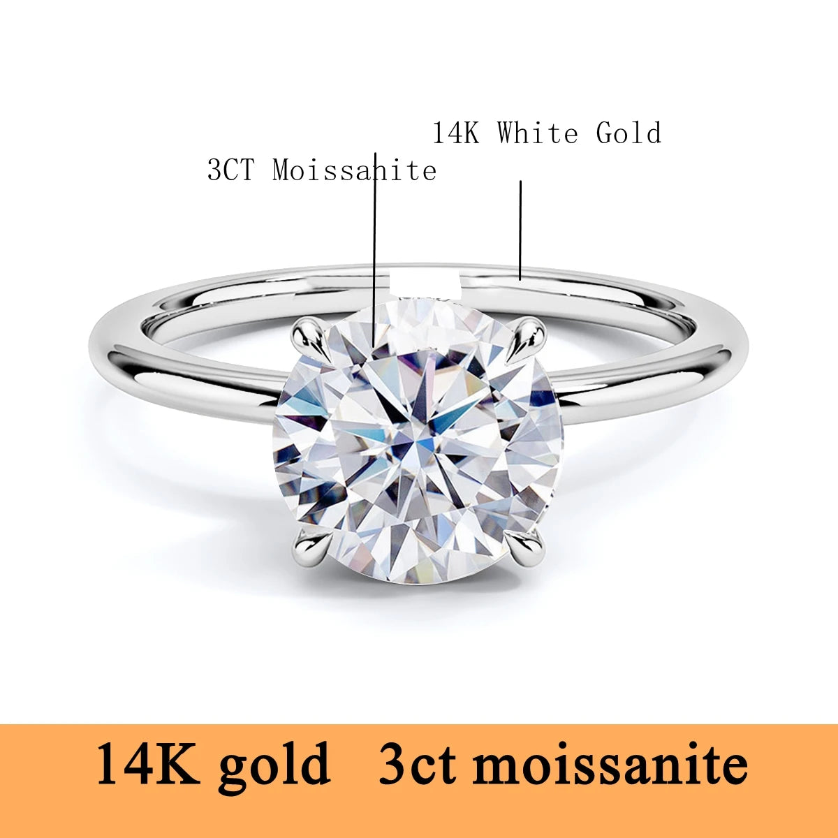 14K Gold Moissanite Women's Ring