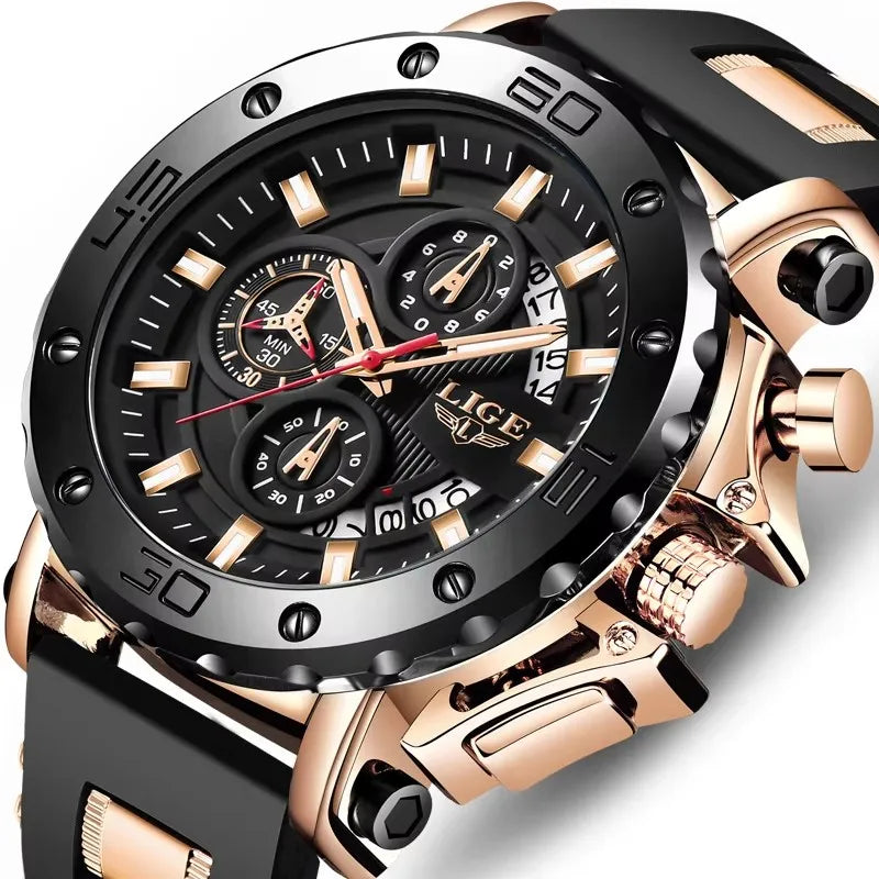 LIGE 2025 Top Brand Luxury New Men Watch Quartz Man Watches Waterproof Luminous Watch for Men Date Chronograph Sport Wristwatch
