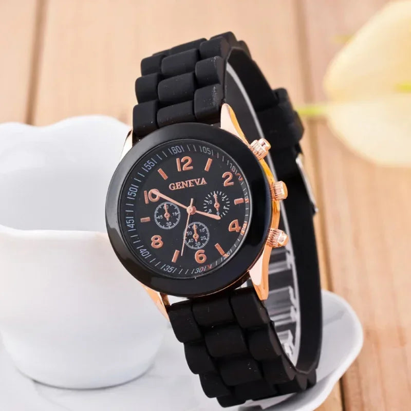 Premium Women's Luxury Quartz Watch - Silicone Strap Fashion Timepiece