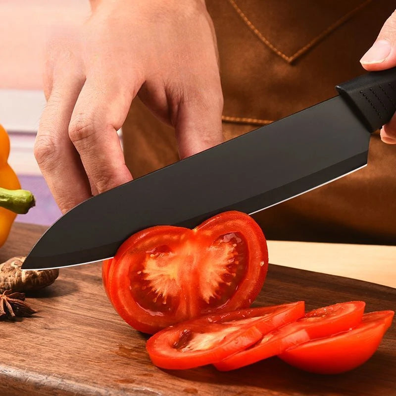 Kitchen Knife Set Chef Knife Black Steel Vegetable Knife Black Fruit Knife Household Kitchen Knife Black Blade