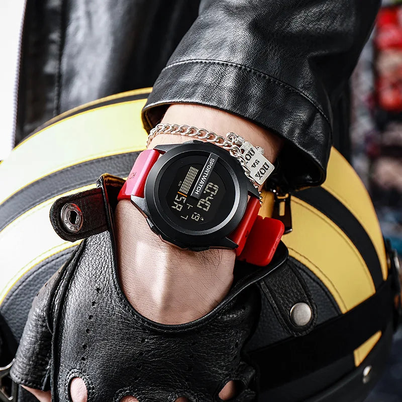 POSHI Sport Watch for Man Luxury Digital Wristwatch Stopwatch Luminous with Date Week Original Waterproof Clock free shipping