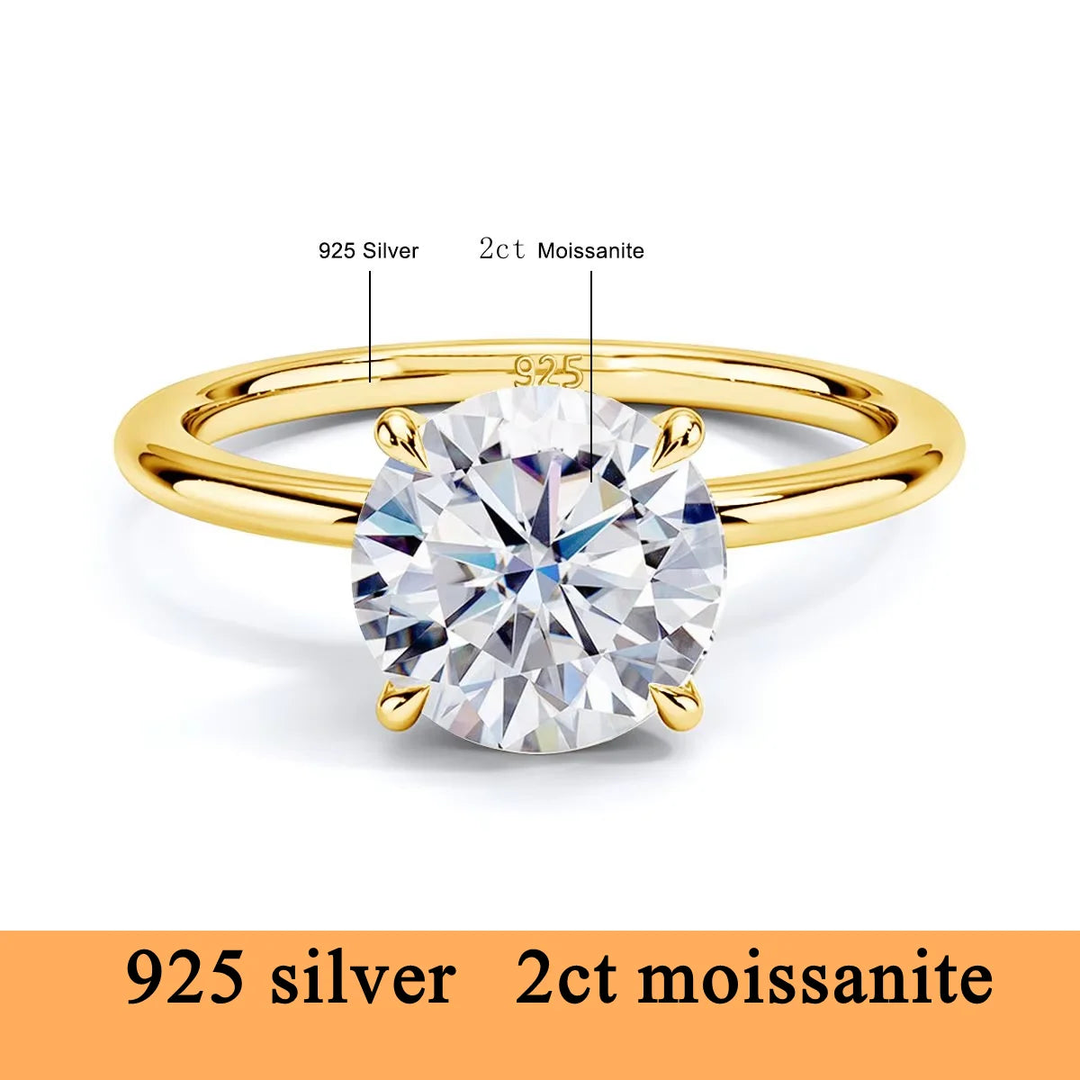 14K Gold Moissanite Women's Ring