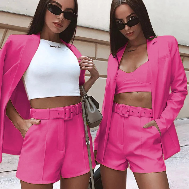 Suit Coat Women's Spring 2023 Women's Fashion Set Cross border Small Suit Belt in Europe and America