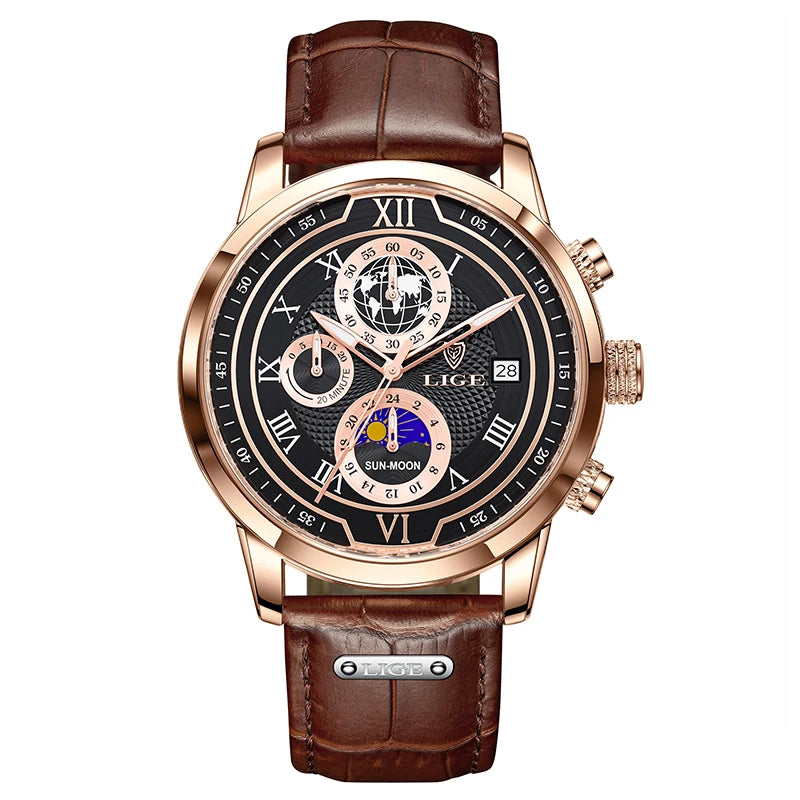 LIGE VersaLux Elite - Luxury Sport-Business Hybrid Chronograph