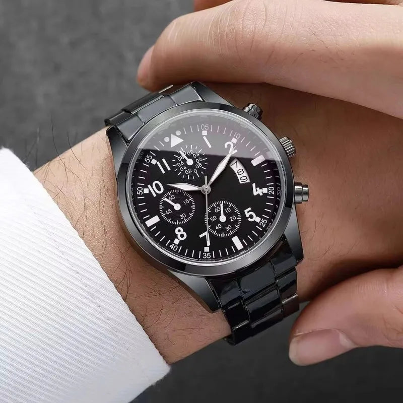 Quartz Watches for Man Luminous Men Wristwatch Classic Calendar Male Business Steel Clock Relogio Masculino Popular Saati Hot