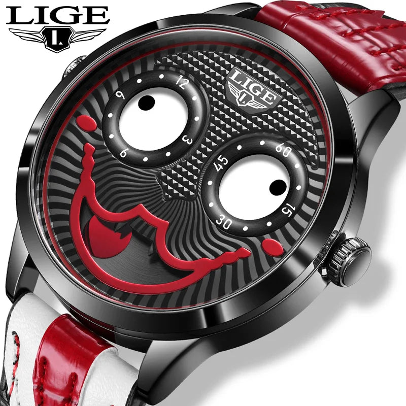 LIGE Joker's Edge - Unique Clown Dial Fashion Statement Watch