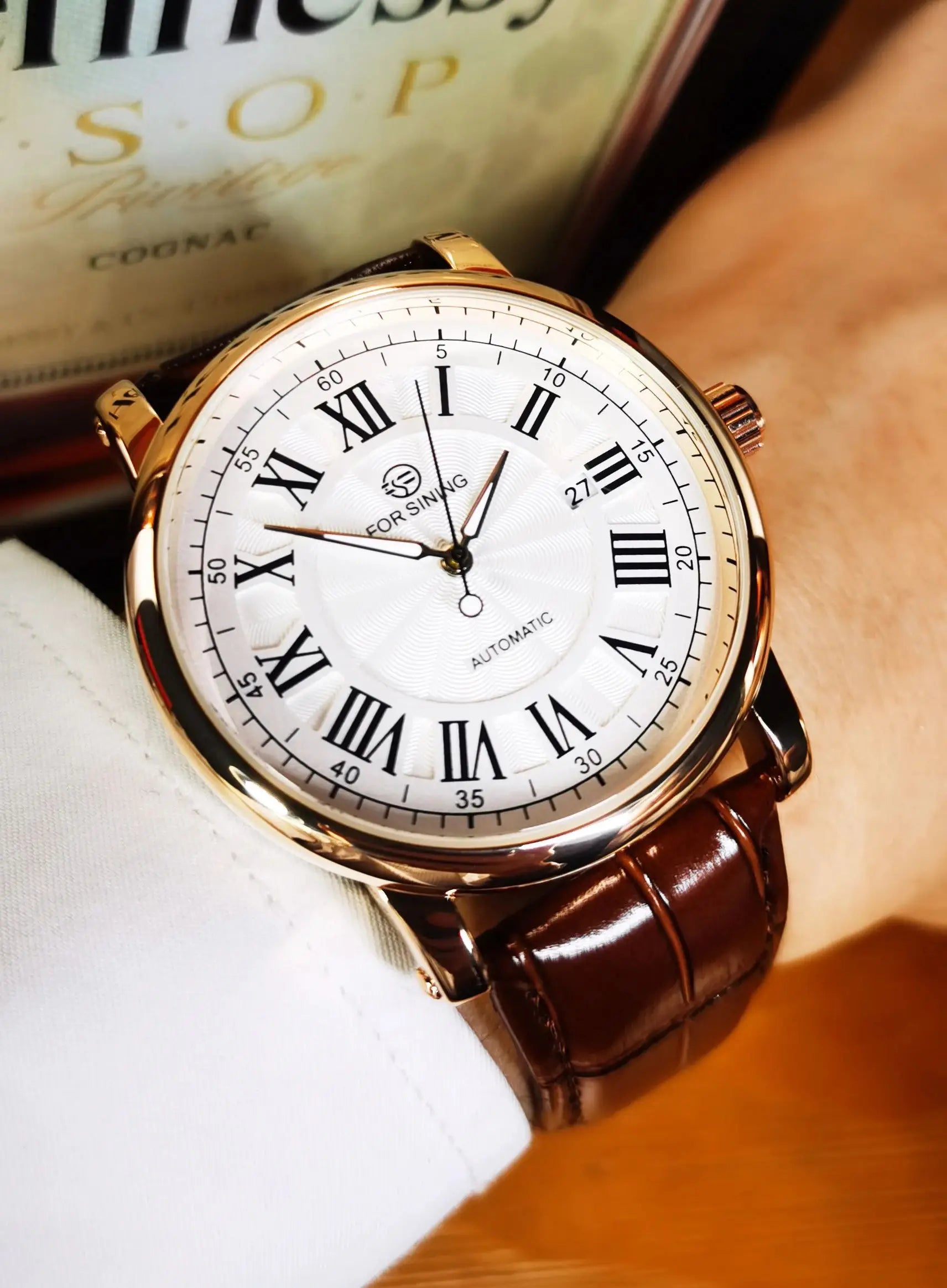 Professional Automatic Calendar Watch - Business Leather Strap