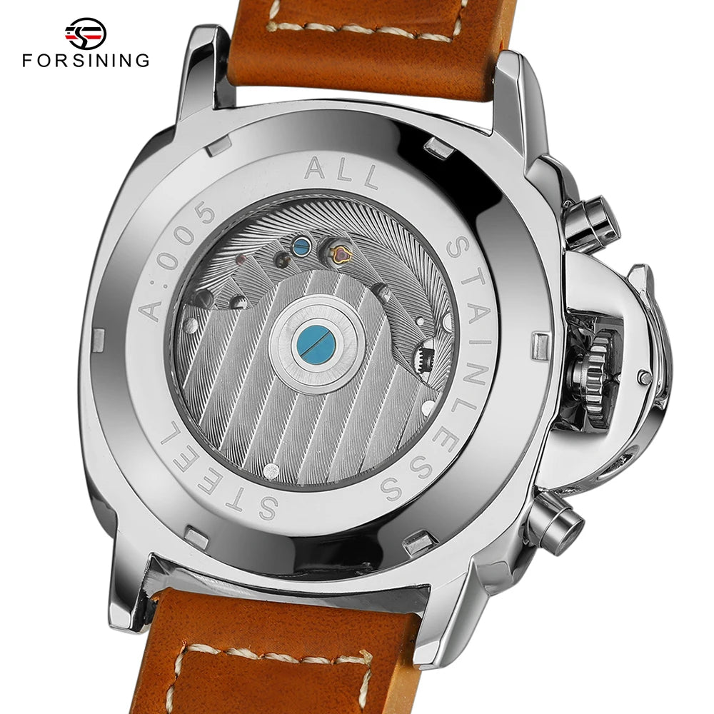 FORSINING Classic Men's Luxury Tourbillon Automatic Watch - Fashion Sport Luminous Retro Leather Wristwatch