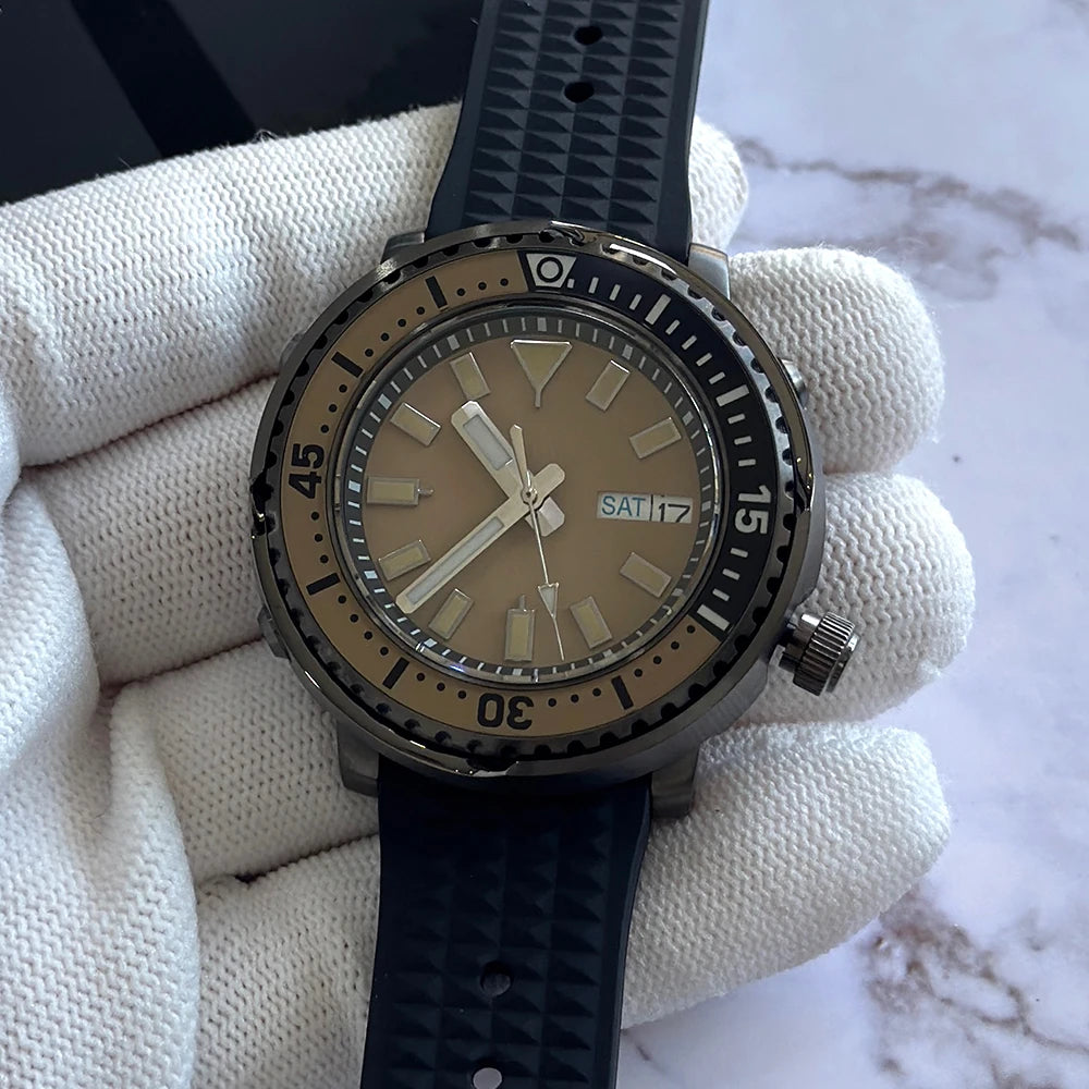 Man Tuna Canned Diver 43MM Watch Sapphire Crystal NH36 Automatic Movement 200m Waterproof Luminous Men's Stainless Steel Watch
