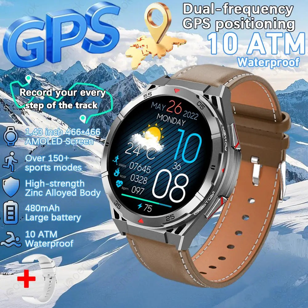 For HUAWEI Dual-Band satellite GPS Sports Smartwatch 1.43'' AMOLED Screen Compass BT 10ATM Waterproof SWIM SmartBracele 2025 New