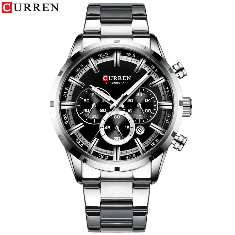CURREN Men's Blue Dial Watch - Waterproof Stainless Steel Luxury Business Timepiece