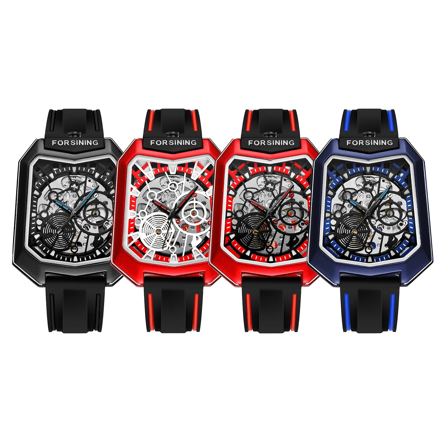 Spider Skeleton Outdoor Watch - Shield Case Automatic Mechanical with Silicone Strap