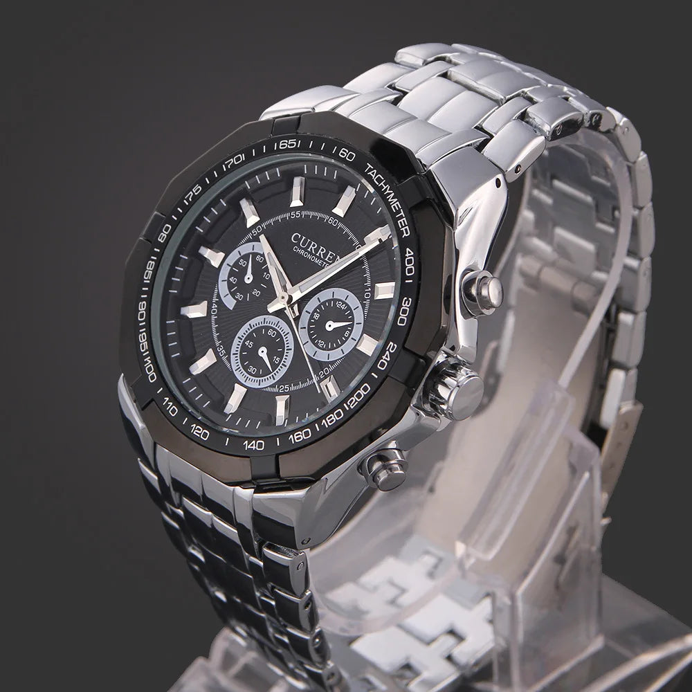 CURREN Men's Luxury Military Sport Watch - Full Steel Waterproof Quartz