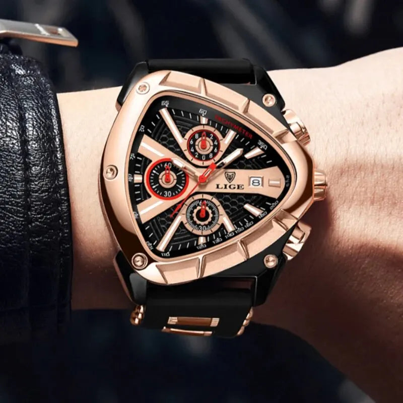 LIGE Original Luxury Men Watch Waterproof Sport Mens Quartz Wrist Watches Business Big Dial Wristwatches Relogio Masculino+BOX