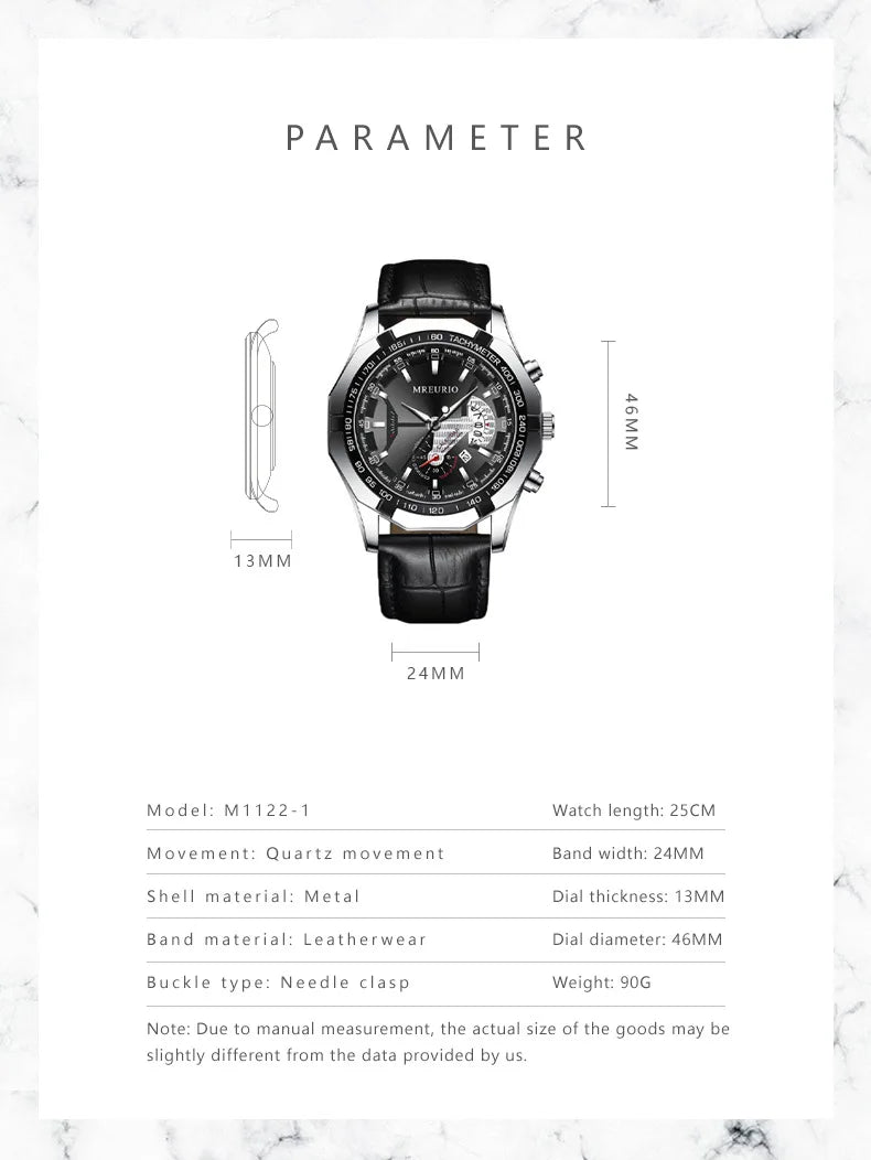 CURREN Men's Luxury Chronograph Watch - Waterproof Sport Quartz Date Display Timepiece