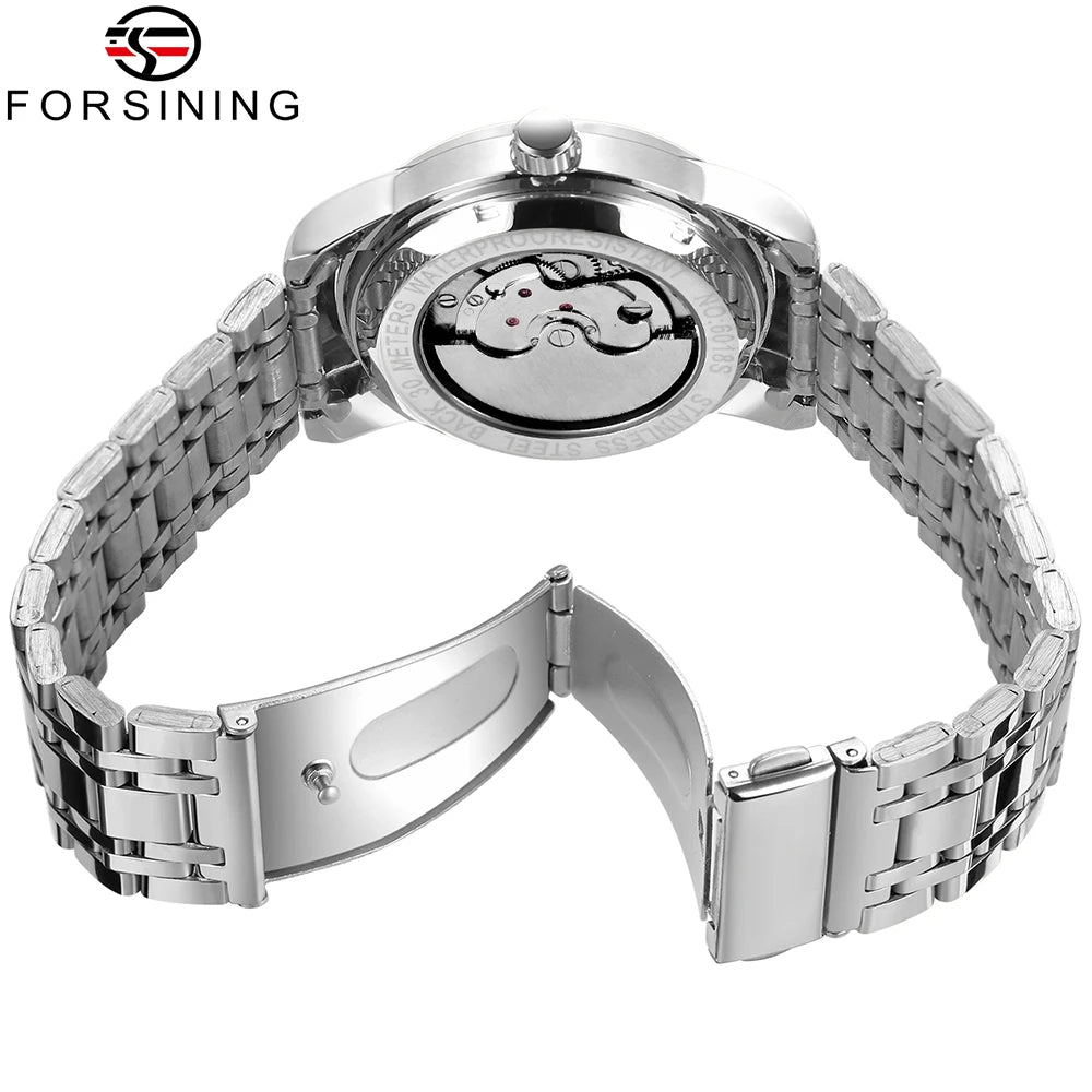 Luxury Tourbillon Automatic Watch - Diamond Dial Metal Strap