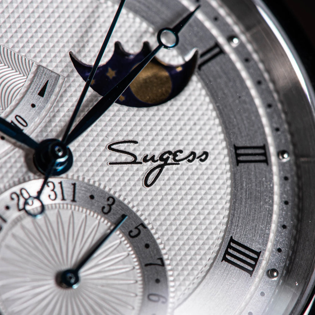 Sugess Moonphase Men's Watch Automatic Mechanical Watches for Tianjin Movement Sapphire Glass Water Resistant Wristwatches New