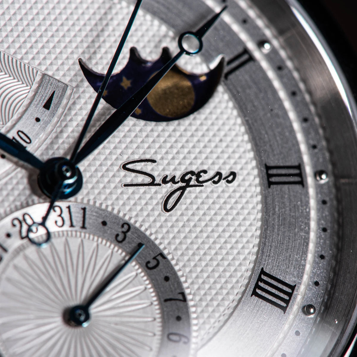 Sugess Moonphase Men's Watch Automatic Mechanical Watches for Tianjin Movement Sapphire Glass Water Resistant Wristwatches New