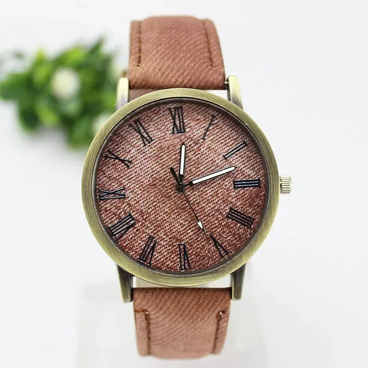 New Fashion Men Casual Quartz Watch Women Jean Fabric Leather Strap Dress Watches Relogio Feminino Ladies Wristwatch Hot Clock
