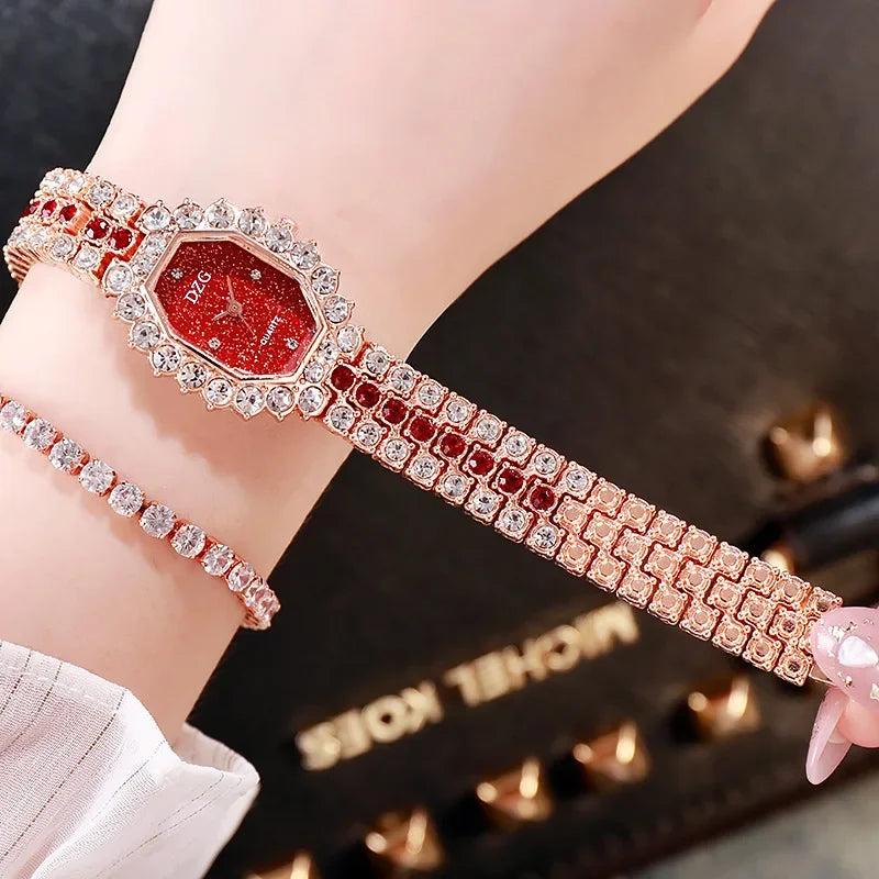 Women's Watches New Famous Luxury Brands Women Watch Fashion Rhinestone Stainless Steel Quartz Ladies Wristwatches Reloj Mujer