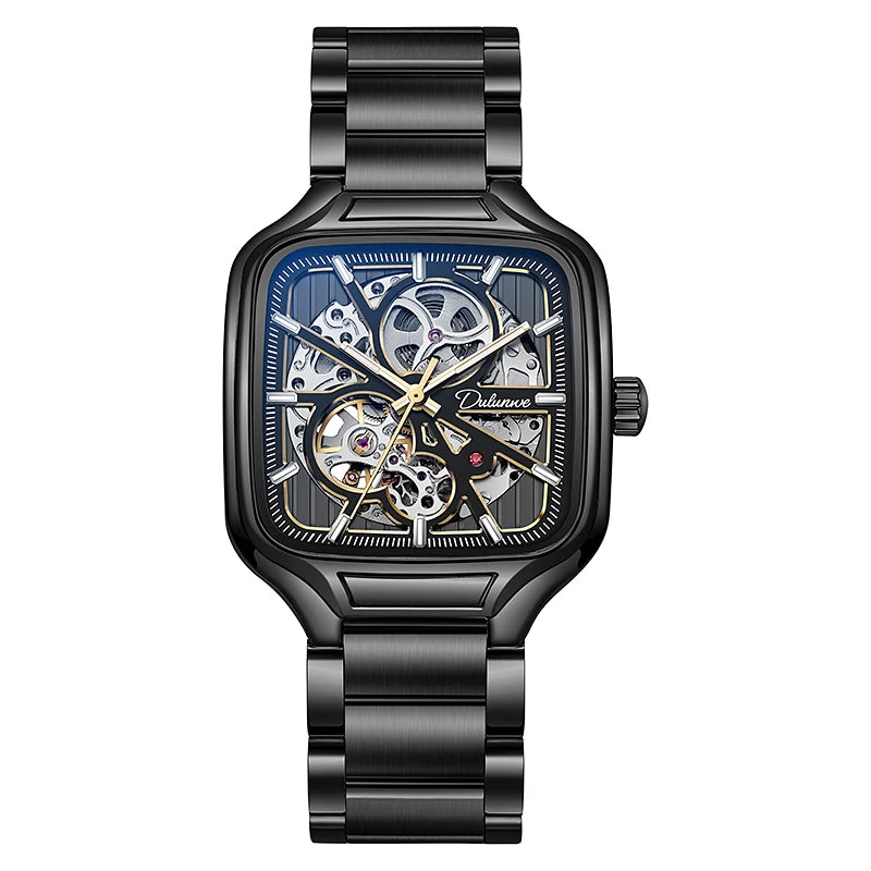 Skeleton Watch Men Fashion Stainless Steel High Quality Square Dial Luminous Automatic Mechanical Watches Relogios Masculino