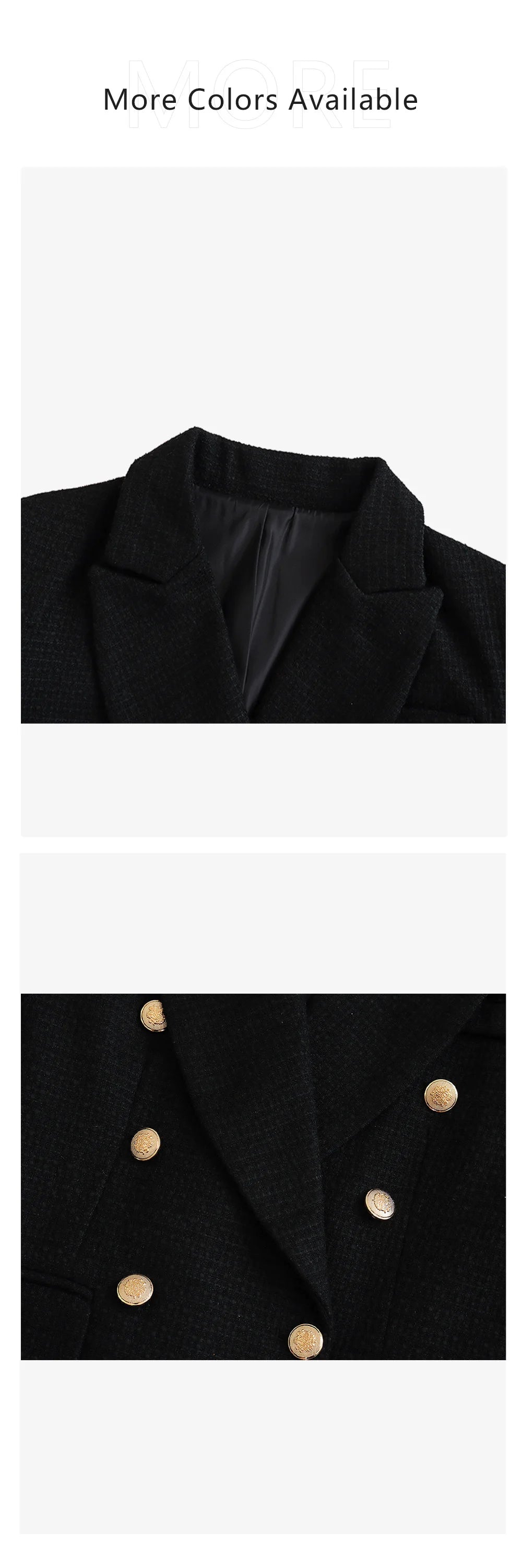 2024 Autumn New Women's Clothing Style Fashionable Versatile Texture Double breasted Mid length Suit Coat