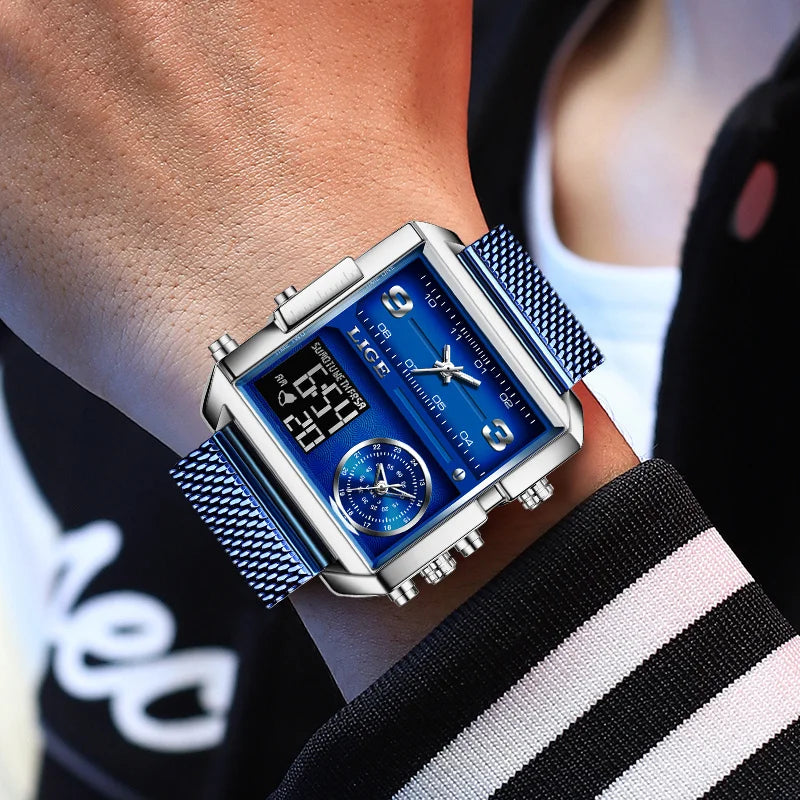 The Square Fusion - Luxury Dual Display Chronograph