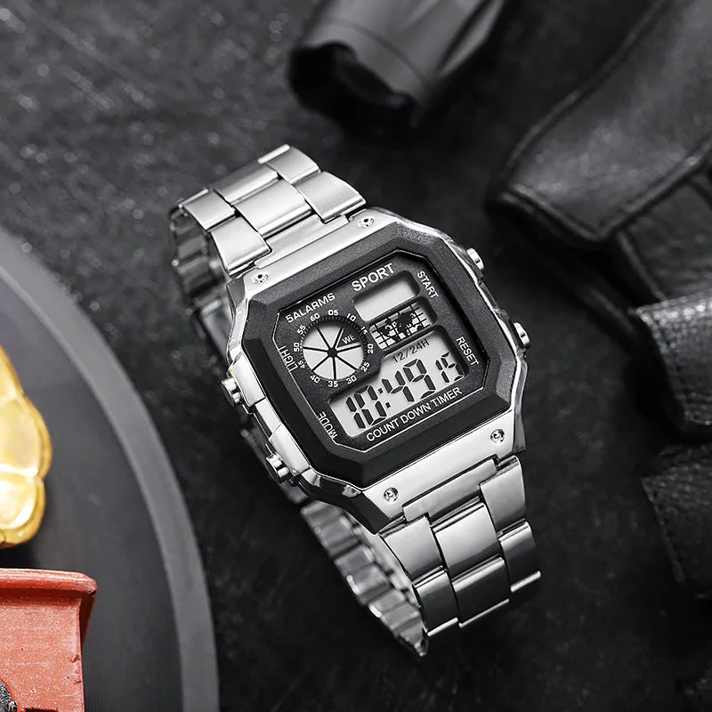 Fashion Sport Watch For Man Luxury Outdoor Stopwatch Led Light Digital Watches Electronic Movement Alarm Clock Men's Wristwatch