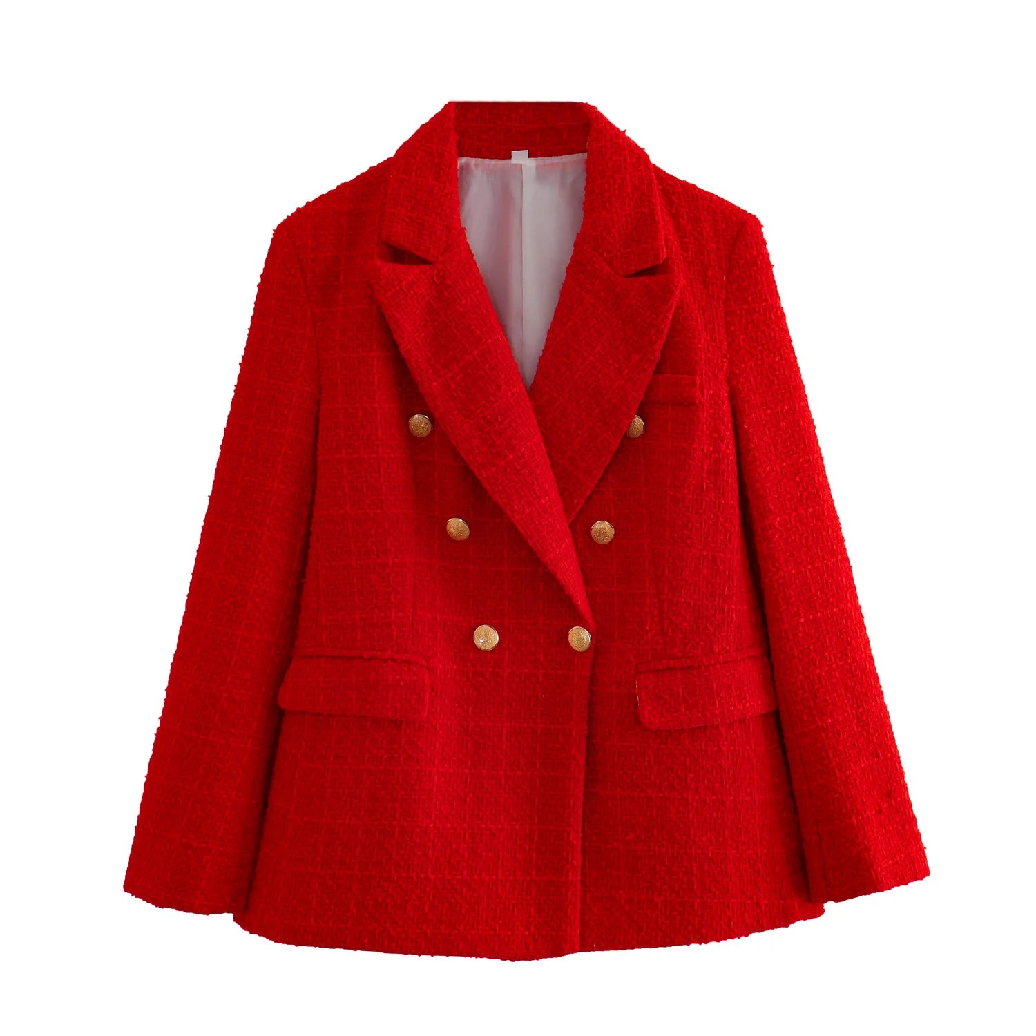 2024 Autumn New Women's Clothing Style Fashionable Versatile Texture Double breasted Mid length Suit Coat