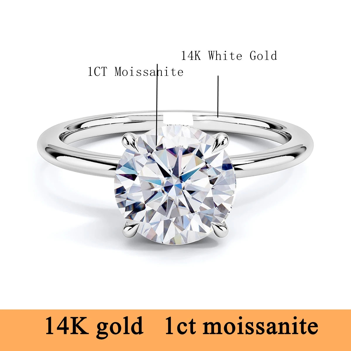 14K Gold Moissanite Women's Ring