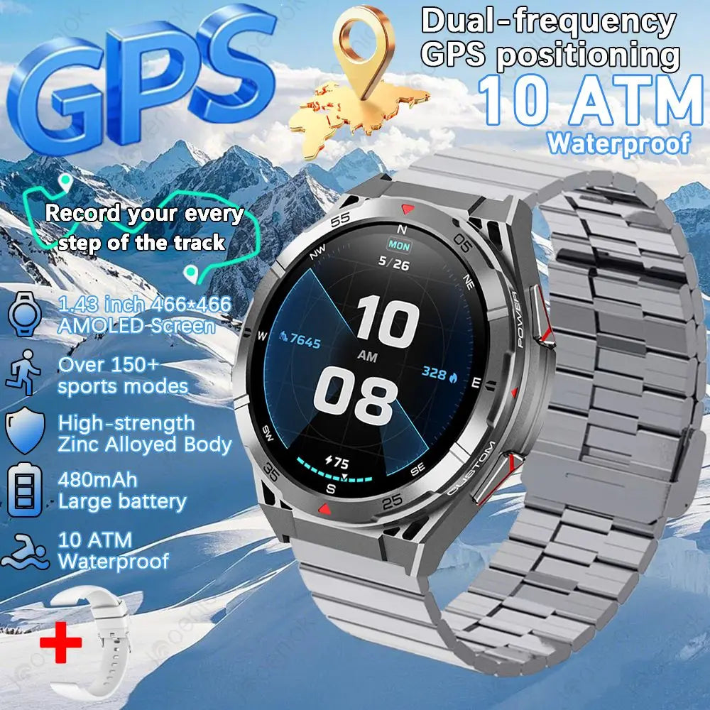 For HUAWEI Dual-Band satellite GPS Sports Smartwatch 1.43'' AMOLED Screen Compass BT 10ATM Waterproof SWIM SmartBracele 2025 New
