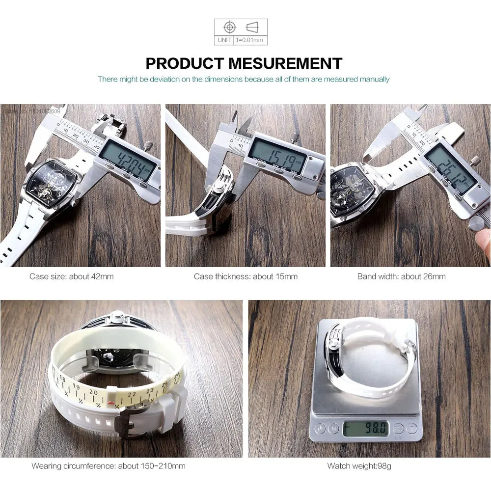 Skeleton Sport Automatic Watch - Silicone Band Waterproof