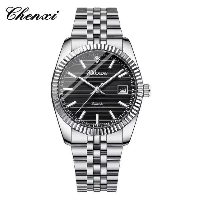 Luminous Date Watch - Waterproof Luxury Stainless Steel Casual Quartz