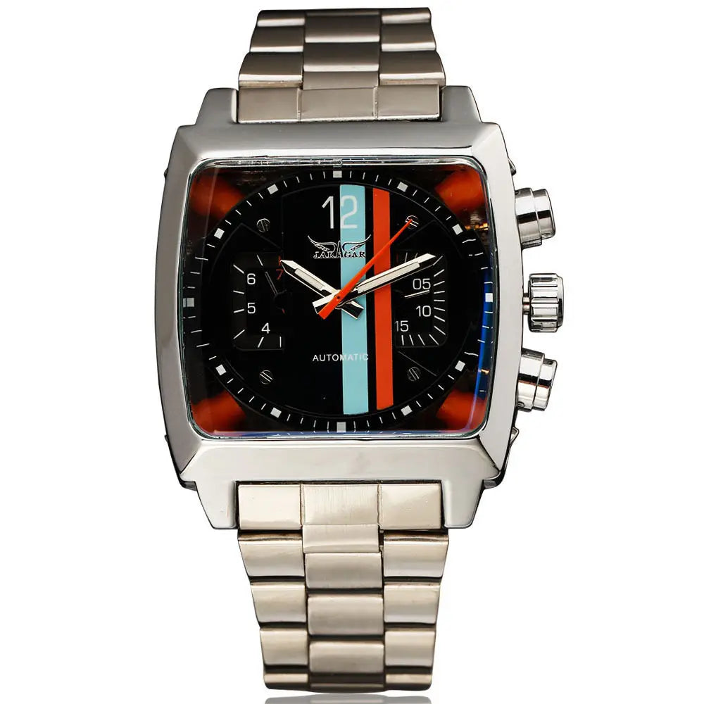 Jaragar Architect 569 - Retro Square Automatic Watch with Calendar Display